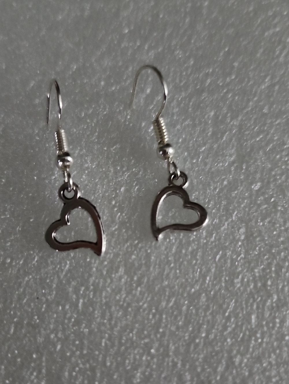 Hand Crafted Silver Heart Dangle Earrings
